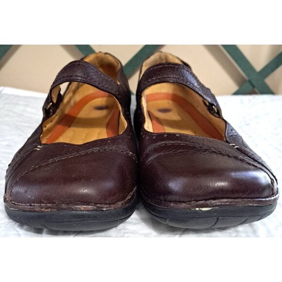 Clarks Unstructured Women's 9.5W Brown Leather MaryJane Shoes - Picture 3 of 10